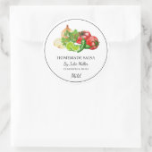 Einfaches, hausgemachte Tomatensalsa-Label Runder Aufkleber (Tasche)