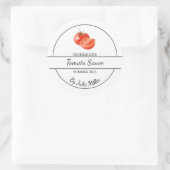 Einfaches, hausgemachte Tomato Sauce Label Runder Aufkleber (Tasche)