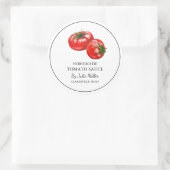 Einfaches, hausgemachte Tomato Sauce Label Runder Aufkleber (Tasche)