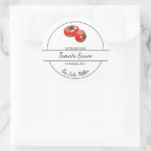 Einfaches, hausgemachte Tomato Sauce Label Runder Aufkleber (Tasche)