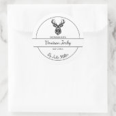 Einfaches, hausgemachte Venison Deer Jerky Label Runder Aufkleber (Tasche)