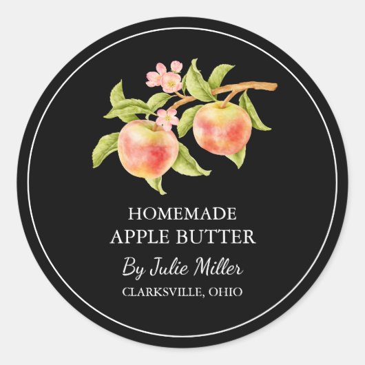 Einfaches hausgemachtes Applet-Butterlabel Runder Aufkleber (Vorderseite)