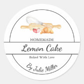 Einfaches, hausgemachtes Backlabel Runder Aufkleber (Vorderseite)