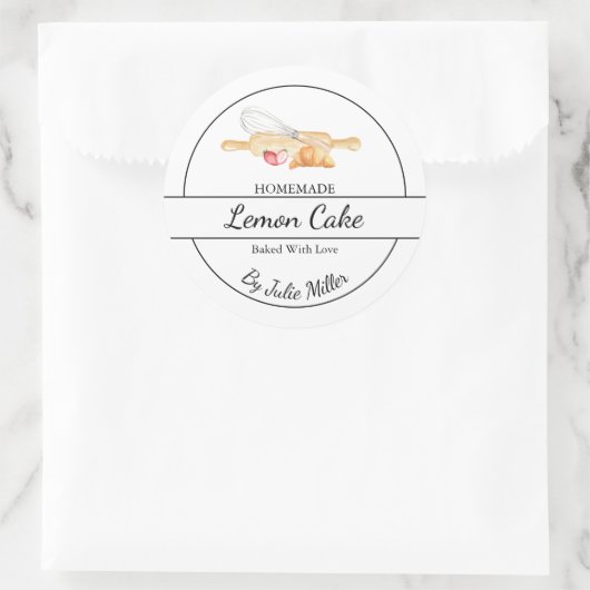 Einfaches, hausgemachtes Backlabel Runder Aufkleber (Tasche)