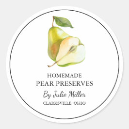 Einfaches, hausgemachtes Birnenschutzsiegel Runder Aufkleber