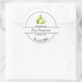 Einfaches, hausgemachtes Birnenschutzsiegel Runder Aufkleber (Tasche)