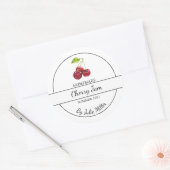 Einfaches, hausgemachtes Cherry-Jam-Label Runder Aufkleber (Umschlag)