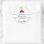 Einfaches, hausgemachtes Cherry-Jam-Label Runder Aufkleber (Tasche)
