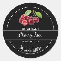 Einfaches, hausgemachtes Cherry-Jam-Label