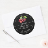 Einfaches, hausgemachtes Cherry-Jam-Label Runder Aufkleber (Umschlag)