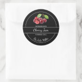 Einfaches, hausgemachtes Cherry-Jam-Label Runder Aufkleber (Tasche)