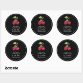 Einfaches, hausgemachtes Cherry-Jam-Label Runder Aufkleber (Blatt)