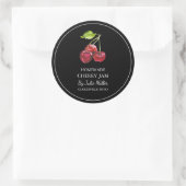 Einfaches, hausgemachtes Cherry-Jam-Label Runder Aufkleber (Tasche)