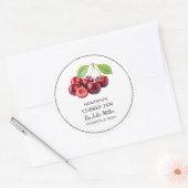 Einfaches, hausgemachtes Cherry-Jam-Label Runder Aufkleber (Umschlag)