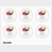 Einfaches, hausgemachtes Cherry-Jam-Label Runder Aufkleber (Blatt)