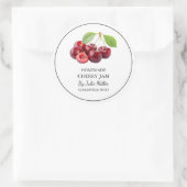 Einfaches, hausgemachtes Cherry-Jam-Label Runder Aufkleber (Tasche)