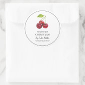 Einfaches, hausgemachtes Cherry-Jam-Label Runder Aufkleber (Tasche)