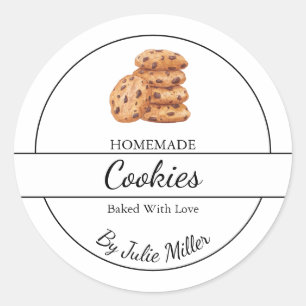 Einfaches, hausgemachtes Cookie-Label Runder Aufkleber