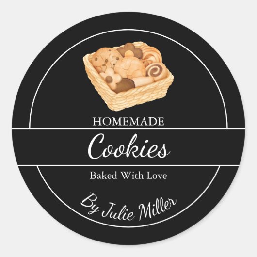 Einfaches, hausgemachtes Cookie-Label Runder Aufkleber (Vorderseite)