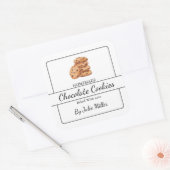 Einfaches hausgemachtes Cookie Square Label Quadratischer Aufkleber (Umschlag)