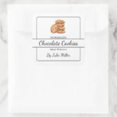 Einfaches hausgemachtes Cookie Square Label Quadratischer Aufkleber (Tasche)