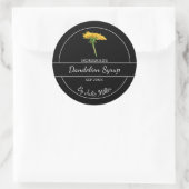 Einfaches hausgemachtes Dandelion Sirup Label | Sc Runder Aufkleber (Tasche)