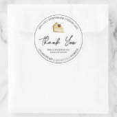 Einfaches hausgemachtes Dessert Cheesecake Danke L Runder Aufkleber (Tasche)