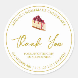 Einfaches hausgemachtes Dessert Cheesecake Danke L Runder Aufkleber