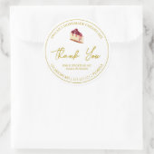 Einfaches hausgemachtes Dessert Cheesecake Danke L Runder Aufkleber (Tasche)