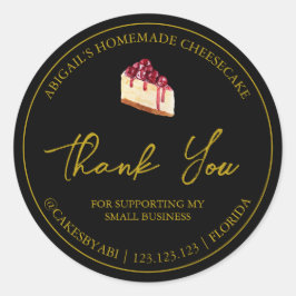 Einfaches hausgemachtes Dessert Cheesecake Danke L Runder Aufkleber