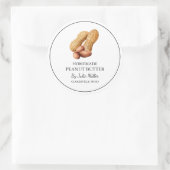 Einfaches, hausgemachtes Erdnussbutteretikett Runder Aufkleber (Tasche)