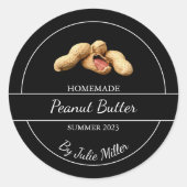 Einfaches, hausgemachtes Erdnussbutteretikett Runder Aufkleber (Vorderseite)