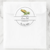 Einfaches, hausgemachtes Getreideöletikett Runder Aufkleber (Tasche)