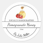 Einfaches, hausgemachtes Granatapfeletikett Runder Aufkleber (Vorderseite)