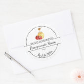 Einfaches, hausgemachtes Granatapfeletikett Runder Aufkleber (Umschlag)