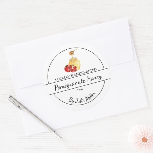 Einfaches, hausgemachtes Granatapfeletikett Runder Aufkleber (Umschlag)