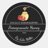 Einfaches, hausgemachtes Granatapfeletikett Runder Aufkleber (Vorderseite)