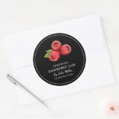 Einfaches hausgemachtes Himbeermark-Label Runder Aufkleber (Umschlag)