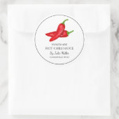 Einfaches hausgemachtes Hot Chili Sauce Label Runder Aufkleber (Tasche)
