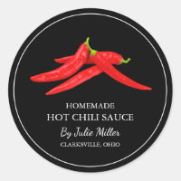 Einfaches hausgemachtes Hot Chili Sauce Label