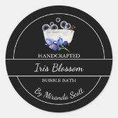 Einfaches hausgemachtes Iris-Blasen-Bath-Label Runder Aufkleber (Vorderseite)