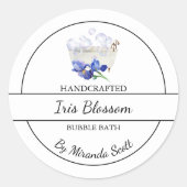 Einfaches hausgemachtes Iris-Blasen-Bath-Label Runder Aufkleber (Vorderseite)