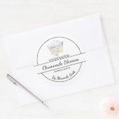 Einfaches, hausgemachtes Kamillenblasen-Badelabel Runder Aufkleber (Umschlag)