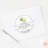 Einfaches, hausgemachtes Kokosbutteretikett Runder Aufkleber (Umschlag)