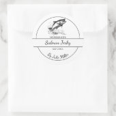 Einfaches hausgemachtes Lachs-Jerky-Label Runder Aufkleber (Tasche)