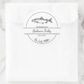 Einfaches hausgemachtes Lachs-Jerky-Label Runder Aufkleber (Tasche)