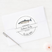 Einfaches hausgemachtes Lachs-Jerky-Label Runder Aufkleber (Umschlag)