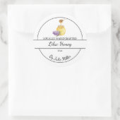 Einfaches, hausgemachtes Lilac-Honey-Label Runder Aufkleber (Tasche)