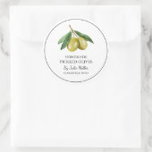 Einfaches hausgemachtes Olivenetikett Runder Aufkleber (Tasche)