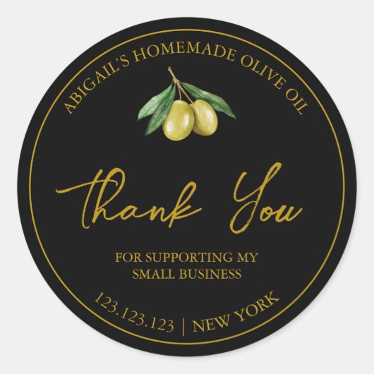 Einfaches, hausgemachtes Olivenöl-Gütezeichen Runder Aufkleber (Vorderseite)
